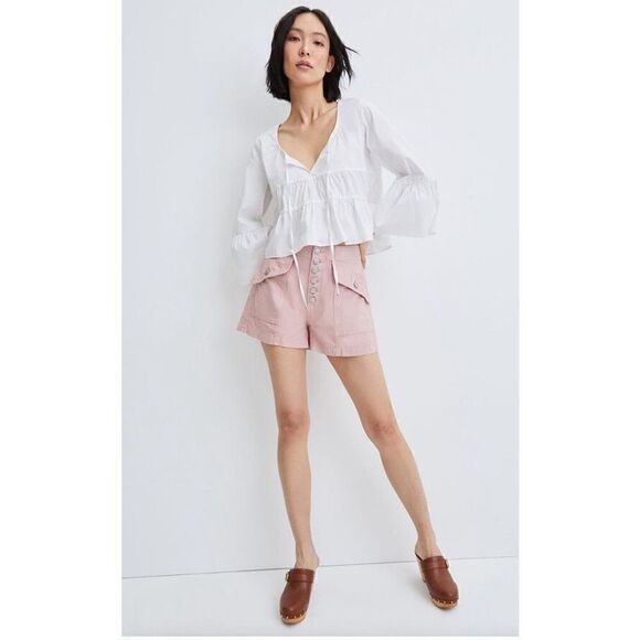 Veronica Beard Robbie Patch-Pocket Short in Pink Mauve NWOT Size 28 - Picture 2 of 8